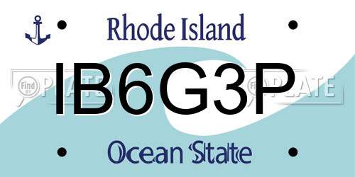 IB6G3P Rhode Island License Plate