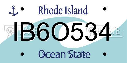 IB6O534 Rhode Island License Plate
