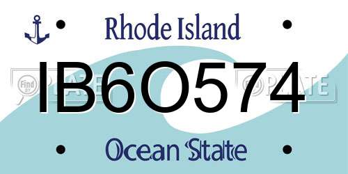 IB6O574 Rhode Island License Plate