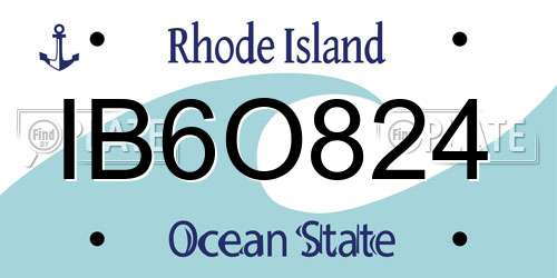 IB6O824 Rhode Island License Plate