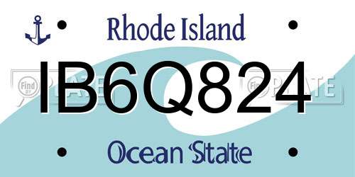 IB6Q824 Rhode Island License Plate