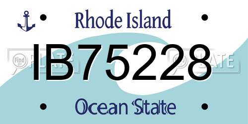 IB75228 Rhode Island License Plate