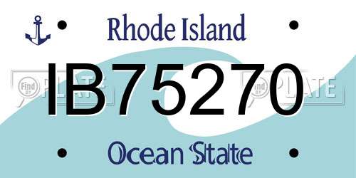 IB75270 Rhode Island License Plate