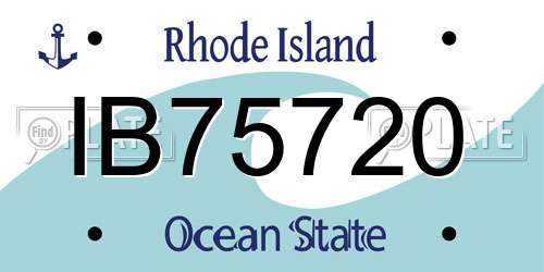 IB75720 Rhode Island License Plate