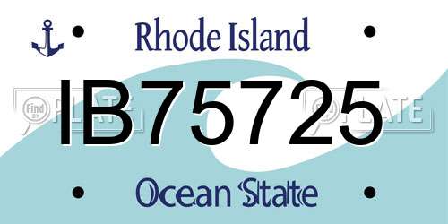 IB75725 Rhode Island License Plate