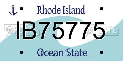 IB75775 Rhode Island License Plate