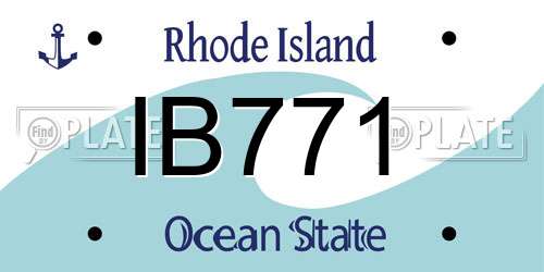 IB771 Rhode Island License Plate