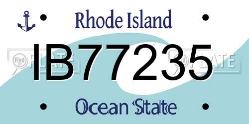 IB77235 Rhode Island License Plate