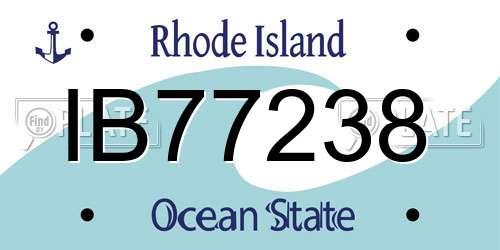 IB77238 Rhode Island License Plate