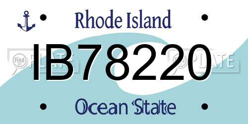 IB78220 Rhode Island License Plate
