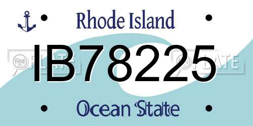 IB78225 Rhode Island License Plate