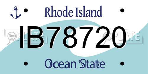 IB78720 Rhode Island License Plate
