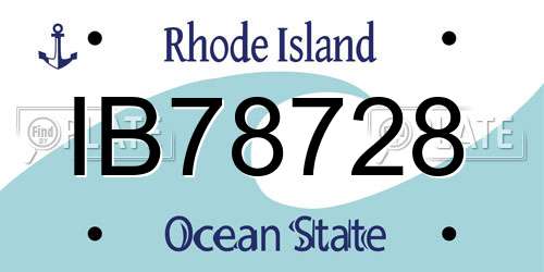 IB78728 Rhode Island License Plate