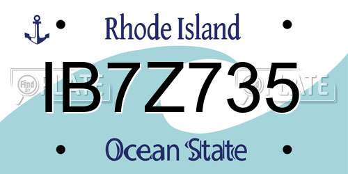 IB7Z735 Rhode Island License Plate