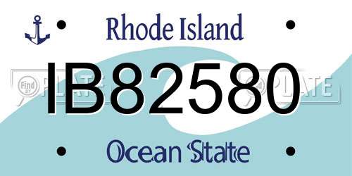 IB82580 Rhode Island License Plate