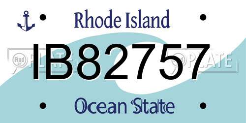 IB82757 Rhode Island License Plate