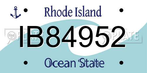 IB84952 Rhode Island License Plate