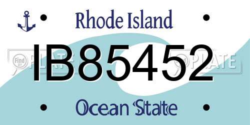 IB85452 Rhode Island License Plate