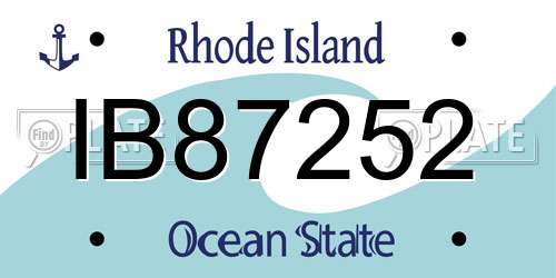 IB87252 Rhode Island License Plate