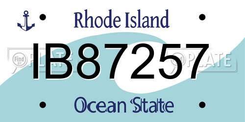 IB87257 Rhode Island License Plate