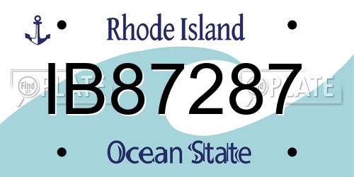 IB87287 Rhode Island License Plate