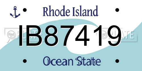 IB87419 Rhode Island License Plate