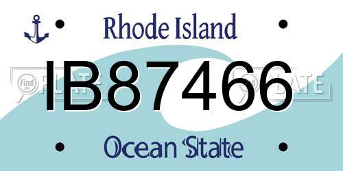 IB87466 Rhode Island License Plate