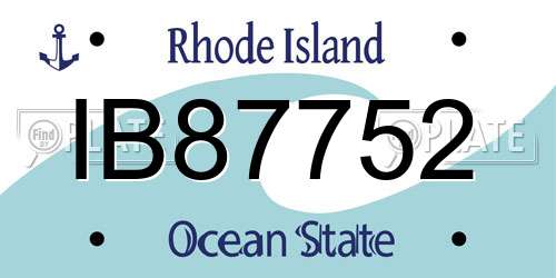 IB87752 Rhode Island License Plate