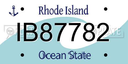 IB87782 Rhode Island License Plate