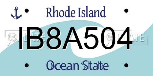 IB8A504 Rhode Island License Plate