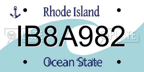 IB8A982 Rhode Island License Plate
