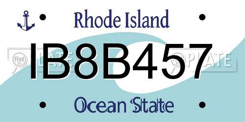 IB8B457 Rhode Island License Plate