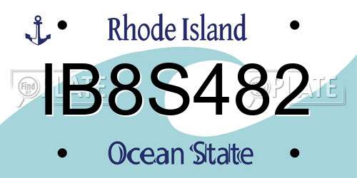 IB8S482 Rhode Island License Plate