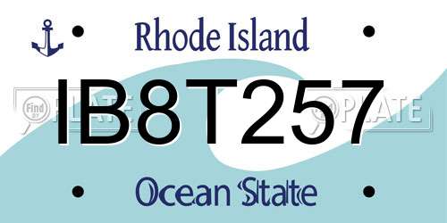 IB8T257 Rhode Island License Plate