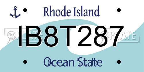 IB8T287 Rhode Island License Plate