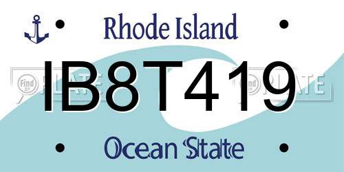 IB8T419 Rhode Island License Plate