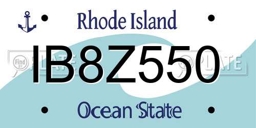 IB8Z550 Rhode Island License Plate