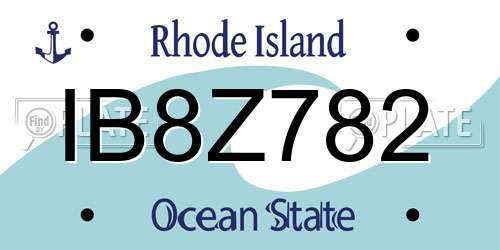 IB8Z782 Rhode Island License Plate
