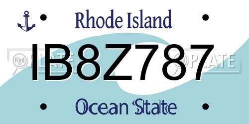 IB8Z787 Rhode Island License Plate