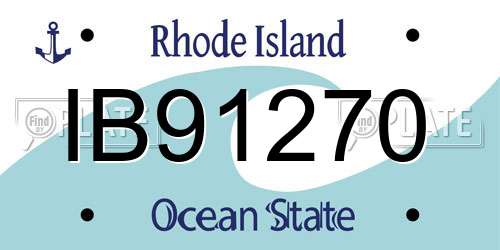 IB91270 Rhode Island License Plate