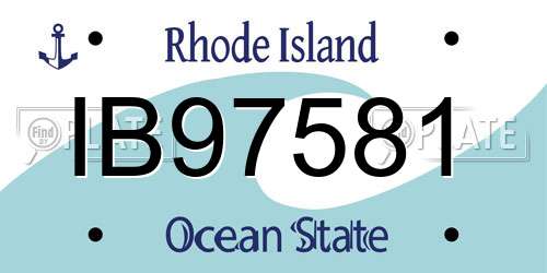 IB97581 Rhode Island License Plate