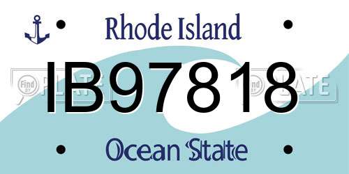 IB97818 Rhode Island License Plate