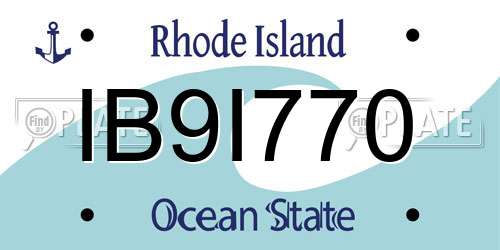 IB9I770 Rhode Island License Plate