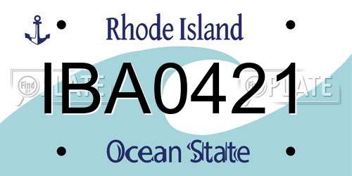 IBA0421 Rhode Island License Plate