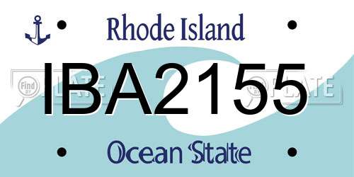 IBA2155 Rhode Island License Plate