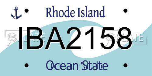 IBA2158 Rhode Island License Plate