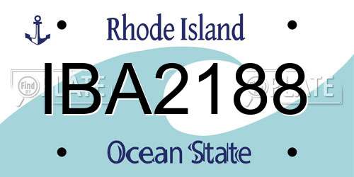 IBA2188 Rhode Island License Plate