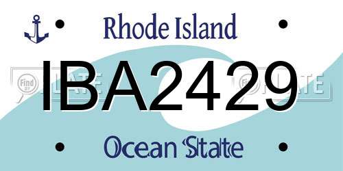 IBA2429 Rhode Island License Plate