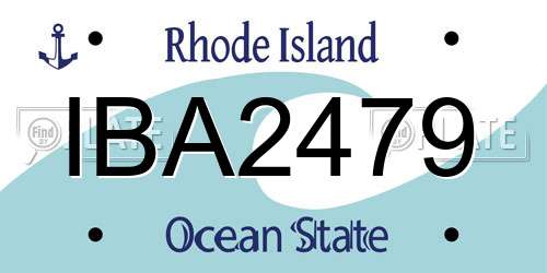 IBA2479 Rhode Island License Plate