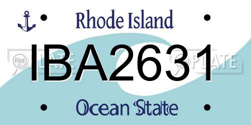 IBA2631 Rhode Island License Plate